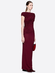 Draped Fold Detail Cap Sleeve Maxi Dress