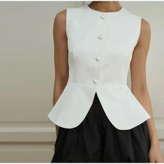 Sculpted Vest & Bubble Skirt Set | Bold Street Style 2-Piece Look