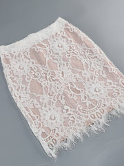 Lace Strapless Corset Top and Mini Skirt Set