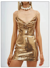 Gold Sequin Cami Mini Dress