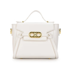 Structured Top Handle Short Gold Hardware Bag