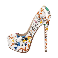 Graffiti-inspired print high-gloss Stiletto Heels