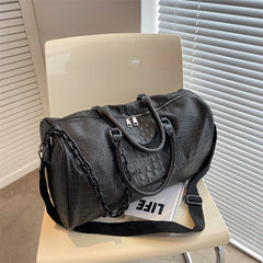 Crocodile Embossed Travel Duffle Bag