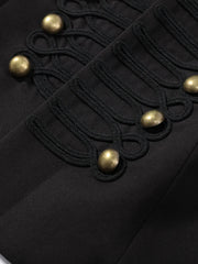 Military Cord Braid Trim Cropped Blazer
