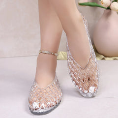 Clear jelly flat sandals