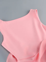 Pink sleeveless top on a gray background