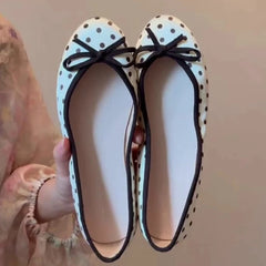 Polka Dot Bow Ballet Flats