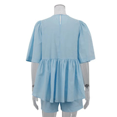 Light Blue Two-Piece Set | Relaxed Summer Shorts Outfit