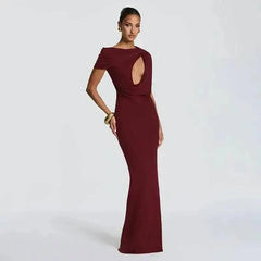 One-Shoulder Cutout Maxi Dress
