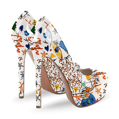 Graffiti-inspired print high-gloss Stiletto Heels