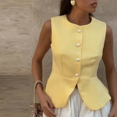 Sculpted Vest & Bubble Skirt Set | Bold Street Style 2-Piece Look