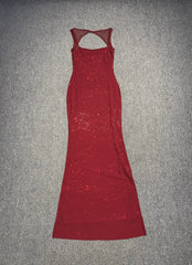 Rhinestone Strap Maxi Dress