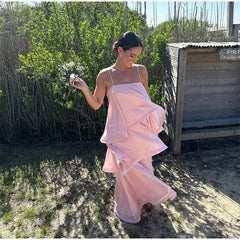 Strapless Ruffle Maxi Dress