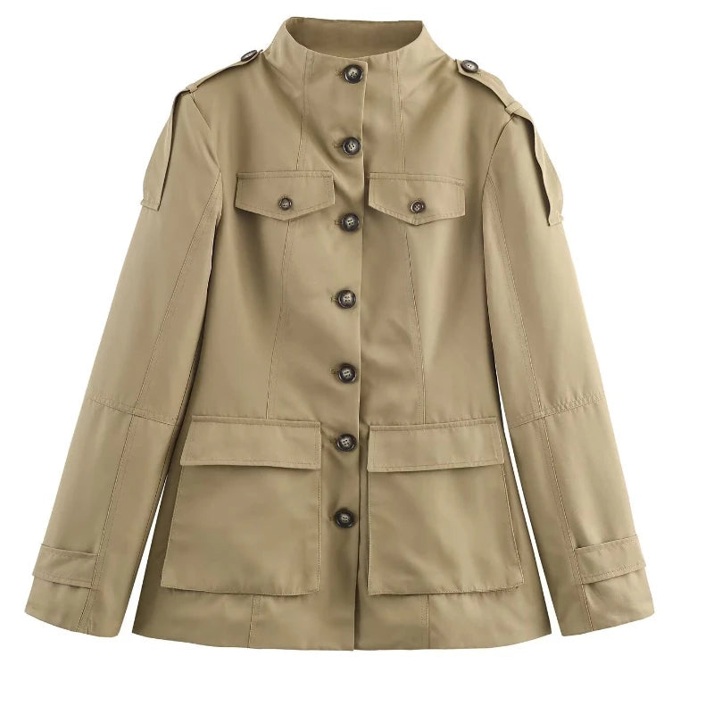 Beige jacket with button details
