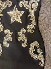 Strapless Beaded Star Embellished Bodycon Dress