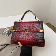 Crocodile Embossed Pu Leather Crossbody Bag
