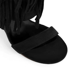 Fringe Layered Wedge Heel Boots