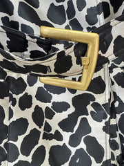 Leopard Print Belted Trench Coat