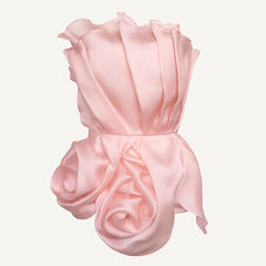 Strapless 3D Flower Peplum Top