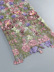Strapless Sequin Embroidery Floral Sheath Maxi Dress
