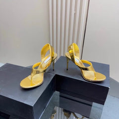 Metallic Stiletto Heeled Sandals