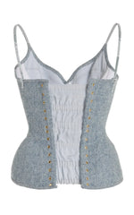 Metallic Sequin Corset Cami Top