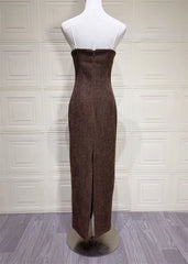 Contrast Strap Plaid Maxi Dress