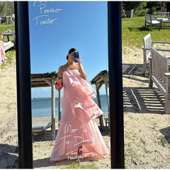 Strapless Ruffle Maxi Dress
