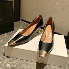 Elegant Pumps Thin High Heels Leather Shoes