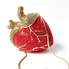 Crystal Embellished Heart Shaped Bag