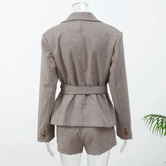 Houndstooth Blazer & Shorts Co-Ord Set