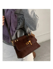 Microfiber Synthetic Leather Flap Handbag