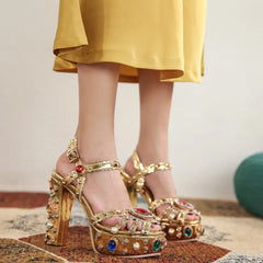 Embellished Platform Stiletto Heels