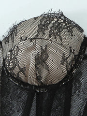 Black Lace Tie Up Corset Top