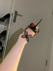 Lace Butterfly Stiletto Heels