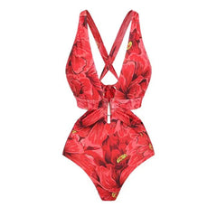 Floral print bikini set back view