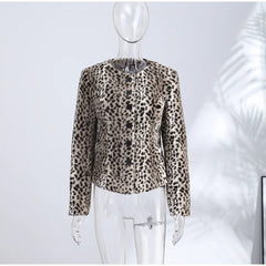 Faux Fur Spotted Print Jacket