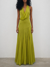 Halter neck maxi dress with draped bodice