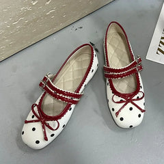 Polka Dot Bow Ballet Flats