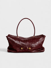 Crocodile Embossed Shoulder Bag