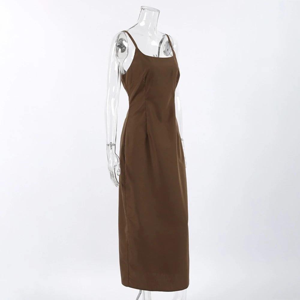 Brown dress on a mannequin