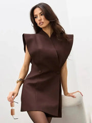 Double Breasted Sleeveless Mini Dress