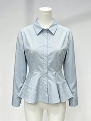 Peplum Button Down Shirt
