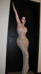 Rhinestone Strap Maxi Dress