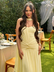 Strapless Draped Knot Gown