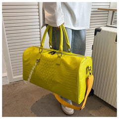 Crocodile Embossed Travel Duffle Bag