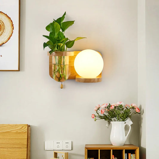 Wood Wall Sconce Led Lamp Creative Decor Light