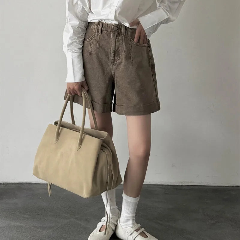 minimalist genuine leather handbag