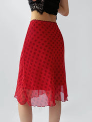 Floral Print A-Line Midi Skirt