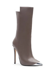 Snake Print Pointed Toe Stiletto Boots